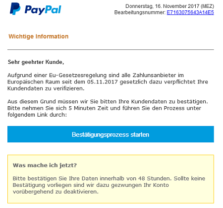 Phishing Mail PayPal.com