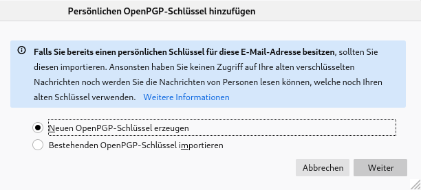 OpenPGP Schlüssel erstellen